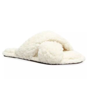 SCHUTZ Sandals Size 5.5‎ Dynora Ladies Faux Shearling Slip On Casual Slippers